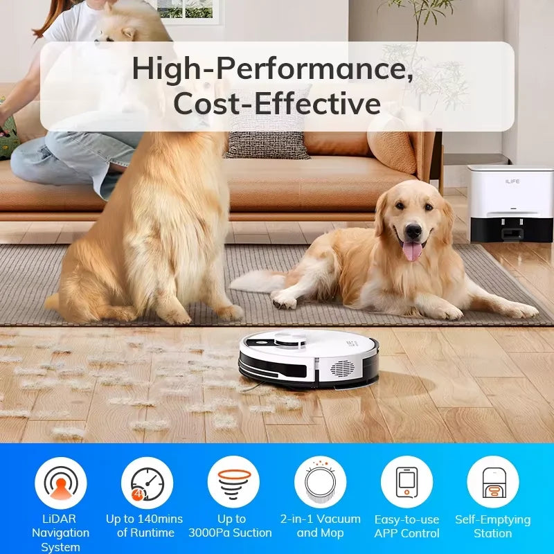 ILIFE A12 Pro – Robot Aspirateur Laveur avec Station